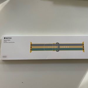 NWT 38mm Apple Watch band - Woven Nylon in Pollen w/ Stainless Steel Buckle